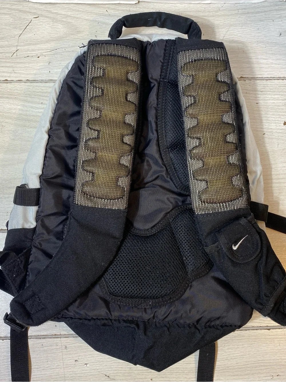 Nike Classic Backpack Daypack Blue Gray White Travel Hiking Tech Pocket VTG